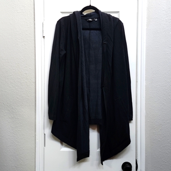 Athleta Black Vista Hooded Open Cardigan Sweatshirt, Size S - Picture 2 of 6